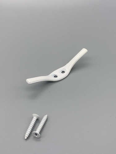 Metal white cord cleat - white,