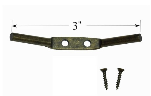 Stamped brass cord cleat - brass,