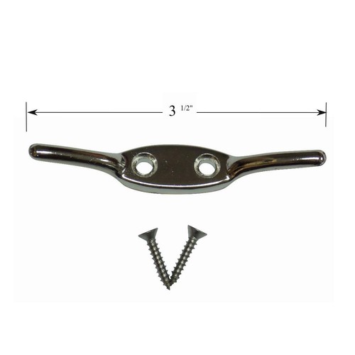 Nickel plate cord cleat - 3, 1/2"